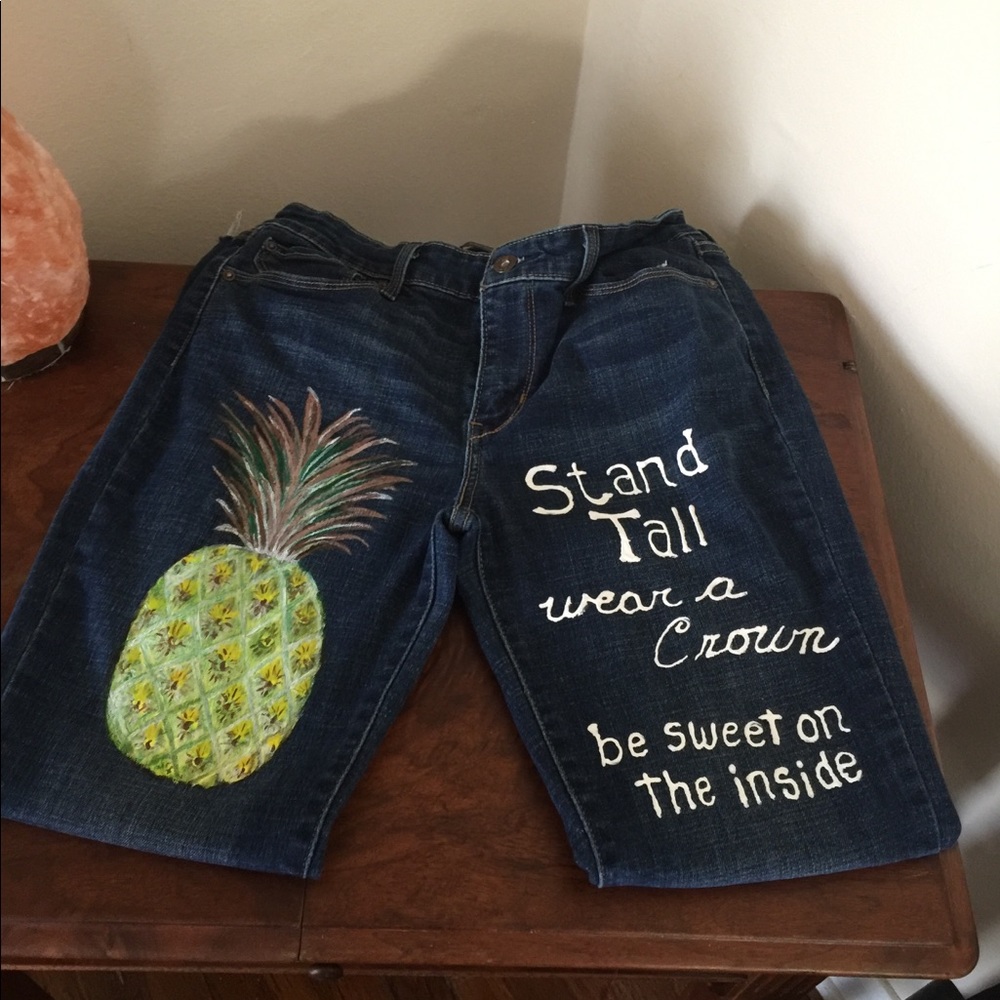 Levi’s skinny jeans hand painted